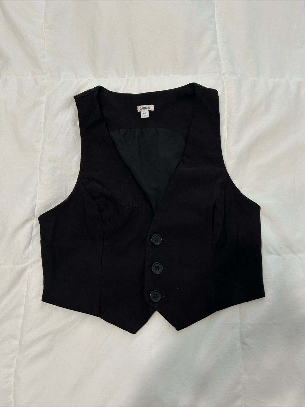 Garage Black Ladies Button Vest